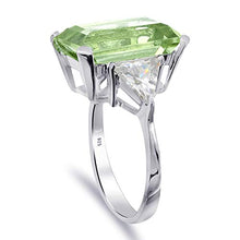 Load image into Gallery viewer, 9.15 Ctw Octagon Green Amethyst 925 Sterling Silver Halo Ring For Women By Orchid Jewelry