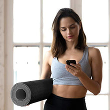 Load image into Gallery viewer, CAMBIVO Extra Wide Yoga Mat with Carrying Strap (73"x 32"x 1/4"), Non-Slip Exercise Fitness Mat for Yoga, Pilates, Workout (Black)