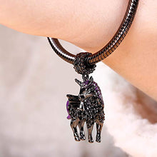 Load image into Gallery viewer, Gnoce"Divine Soul and Spirit" Black Plated Unicorn with Wings Beads 925 Sterling Silver Charm Pendant Locket fit for Bracelet/Necklace