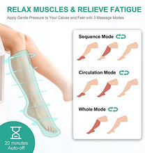 Load image into Gallery viewer, Medcursor Air Compression Leg Massager with Heat, Calf and Foot Massager for Circulation and Fatigue Relief, Home Office Use - 3 Modes, 3 Intensities 2 Heat, Grey
