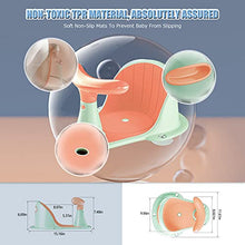 Load image into Gallery viewer, Baby Bath Seat Infant Bath Seat Baby Bathtub Seat for Baby Sitting Up in The Tub Toddler Bath Seat 6 to 18 Months Baby Shower Seat Baby Bath Chair with Non-Slip Mat Toys Backrest Suction Cups (orange)