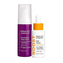 Load image into Gallery viewer, Paula's Choice CLINICAL Discoloration Repair Serum with Tranexamic Acid & BOOST C15 Booster, Concentrated 15% Vitamin C Serum, Duo for Stubborn Dark Spots, Fragrance-free & Paraben-Free, Set of 2