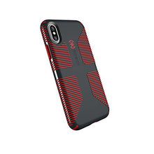 Load image into Gallery viewer, Speck Products CandyShell Grip Cell Phone Case for iPhone XS/iPhone X - Charcoal Grey/Dark Poppy Red
