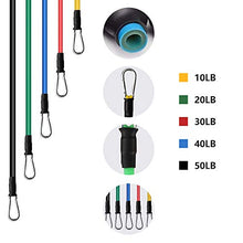 Load image into Gallery viewer, Resistance Bands Set, Exercise Bands Elastic for Fitness Training Yoga Physical Therapy Home Workouts with Handles Door Anchor Ankle Straps & Waterproof Bags, Portable Exercise Equipment for Men/Women