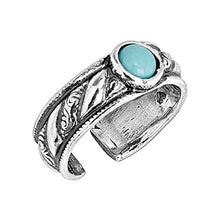 Load image into Gallery viewer, Silpada 'Minty Fresh' Compressed Turquoise Toe Ring in Sterling Silver, Size 3