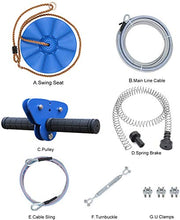 Load image into Gallery viewer, Chuiendi 98FT Zip Line Kit for Kid Up to 280lb with Stainless Steel Ziplines Spring Brake and Thickened Seat, Zipline Trolley with Handle for Backyard Playground Entertainment Equipment