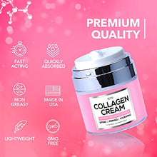 Load image into Gallery viewer, Collagen Cream For Face with Retinol - Anti Aging Face Moisturizer - Day & Night Wrinkle Cream - Hyaluronic Acid & Vitamin A+E - Natural Firming Cream for Women and Men - Hydrating Lotion for Fine Lines - 1.7 oz
