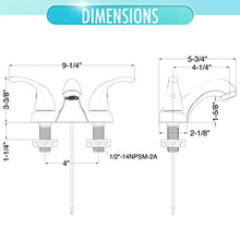 Load image into Gallery viewer, Aqua Vista 15-B42WP-BN-AV Two Handle Bathroom Sink Faucet, Brushed Nickel
