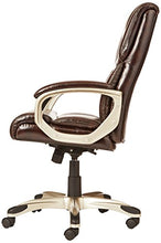 Load image into Gallery viewer, AmazonBasics High-Back, Leather Executive, Swivel, Adjustable Office Desk Chair with Casters, Brown