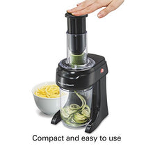 Load image into Gallery viewer, Hamilton Beach 3-in-1 Electric Vegetable Spiralizer & Slicer With 3 Cutting Cones for Veggie Spaghetti, Linguine, and Ribbons, 6-Cups, Black