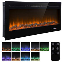 Load image into Gallery viewer, Homedex 50" Recessed Mounted Electric Fireplace Insert with Touch Screen Control Panel, Remote Control, 750/1500W, Black