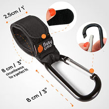 Load image into Gallery viewer, Stroller Hooks for Hanging Bags and Shopping - MadeForMums & Lovedbyparents Award-Winning Stroller Clips - Universal Stroller Clips for Bags - Black, 2 Pack by Baby Uma