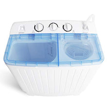 Load image into Gallery viewer, SUPER DEAL 2IN1 Mini Compact Twin Tub Washing Machine 17.6lbs Washer + Spinner Combo, with Timer Control, Drain Hose, Inlet Water Hose and Extra Long Cord