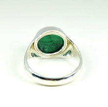 Load image into Gallery viewer, Jewelryonclick Natural Malachite Silver Rings for Men 5 Carat Gemstones Oval Shape Astrology Birthstones in Size 6