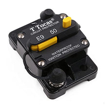 Load image into Gallery viewer, T Tocas 50 Amp Thermal Circuit Breaker with Switch Manual Reset for Boat Marine RV Yacht Battery Trailer Bus Truck Solar, 12V - 48V DC, Waterproof (50A)