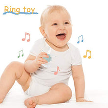 Load image into Gallery viewer, Eco inspired Baby Teething Toys Silicone Baby Rattle Handbell Teether with Pacifier Clip, Massage Gums & Soothes Pain,BPA Free (3 Month+, Blue)