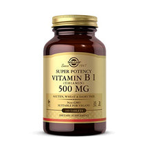Load image into Gallery viewer, Solgar Vitamin B1 (Thiamin) 500 mg, 100 Tablets - Energy Metabolism, Healthy Nervous System, Overall Well-Being - Super Potency - Non-GMO, Vegan, Gluten Free, Dairy Free - 100 Servings