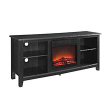 Load image into Gallery viewer, Walker Edison Wood 58" Fireplace Console | Flat-panel TV's up to 64" | 4 Storage Shelves | Black