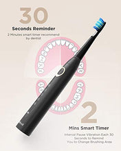 Load image into Gallery viewer, Fairywill Sonic Electric Toothbrush for Adults and Kids, ADA Accepted Whitening Clean, 8 Dupont Brush Heads & Travel Case, Soft Bristles, 5 Modes USB Rechargeable, 2 Mins Smart Timer 40,000 VPM Black