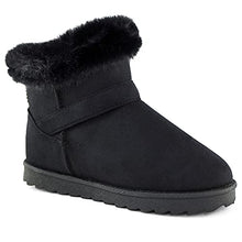 Load image into Gallery viewer, Tobfis Baby Girls Faux Fur Lining Kids Warm Non Slip Winter Ankle Snow Boots (Toddler/Little Kids),Black,8 M US Toddler