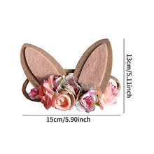 Load image into Gallery viewer, Bunny Ear Headband,Nylon Elastic Bunny Flower Ear Headband,Use for Holiday Parties, Weddings, Costumes, Easter Celebrations