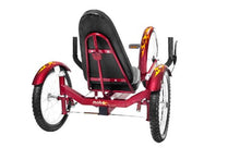 Load image into Gallery viewer, Mobo Cruiser Triton Pro Recumbent Trike. Adult Beach Cruiser Tricycle for Women & Men. Petal 3-Wheel Bike , Red, 28 x 29 x 48 inches (61” extended)
