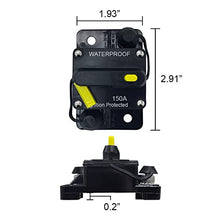 Load image into Gallery viewer, A.A 150 Amp Circuit Breaker DC 12V-48V with Manual Reset, Waterproof, Fuse Inverter for Auto, Car, Trailer, Truck, RV, Marine, Boat, Audio, Current Overload Protection (150A), Black