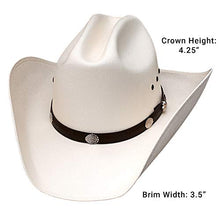 Load image into Gallery viewer, Classic Cattleman Straw Cowboy Hat with Silver Conchos - White - 7 1/8 (22 1/2 inches)