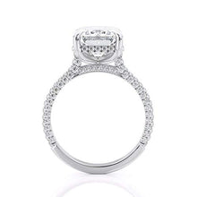 Load image into Gallery viewer, KEYZAR Engagement Rings for Women, Handmade Solitaire, 5ct Emerald Cut Moissanite 0.75ct 3D Diamonds Pave, 14k or 18k White Gold Wedding Promise Rings for Her, Includes Box (D-F Color, VVS1 Clarity)