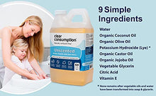 Load image into Gallery viewer, Clear Consumption Unscented Natural Foaming Hand Soap Refill, 64 oz (1/2 Gallon) - Made Directly from Organic Vegetable Oils - Castile - Vegan - No Confusing Synthetic Ingredients - Long Lasting & Soft on Hands