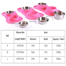 Load image into Gallery viewer, Hubulk Pet Dog Bowls 2 Stainless Steel Dog Bowl with No Spill Non-Skid Silicone Mat + Pet Food Scoop Water and Food Feeder Bowls for Feeding Small Medium Large Dogs Cats Puppies (S, Pink)