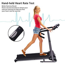 Load image into Gallery viewer, Goplus 1100W Electric Folding Treadmill, with LCD Display and Heart Rate Sensor, Compact Running Machine for Home