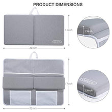Load image into Gallery viewer, beiens Bath Kneeler and Elbow Rest Pad, 1.5'' Thick Quickly Dry Kneeling Pad and Elbow Support for Knee & Arm Support Large Bathtub Kneeling Mat with Toy Organizer for Happy Baby Bathing Time (Grey)
