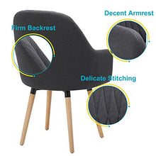 Load image into Gallery viewer, NOVIGO Upholstered Accent Chair with Wooden Leg and Seat Cushion for Modern Guest Reception Living Bed Room Dorm Home Office