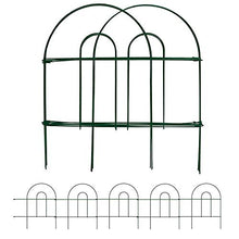 Load image into Gallery viewer, Amagabeli Decorative Garden Fence 18 in x 50 ft Rustproof Green Iron Landscape Wire Folding Fencing Ornamental Panel Border Edge Section Edging Patio Flower Bed Animal Barrier for Dog Outdoor Fences