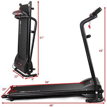 Load image into Gallery viewer, Goplus Compact Folding Treadmill for Home, Electric Walking Running Machine, Low Noise, Built-in 2 Workout Modes and 12 Programs, with Display