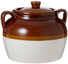 Load image into Gallery viewer, R&M International Traditional Style 4.5-Quart Large Ceramic Bean Pot with Lid, Brown