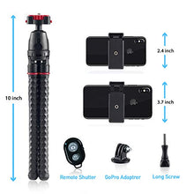 Load image into Gallery viewer, Phone Tripod LINKCOOL 360 Degree Rotation Flexible Octopus Travel Tripod for iPhone/Smartphone/Ipad/DSLR/Sports Action Camera with Bluetooth Wireless Remote Shutter - Black