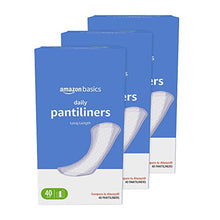 Load image into Gallery viewer, Amazon Basics Daily Pantiliner, Long Length, 120 Count, 3 Packs of 40 (Previously Solimo)