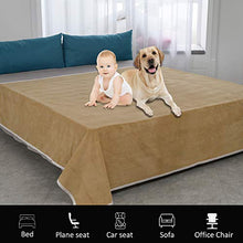 Load image into Gallery viewer, W-ZONE Waterproof Dog Bed Cover Pet Blanket for Furniture Bed Couch Sofa Reversible (5282, Cream+Sand)