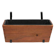 Load image into Gallery viewer, Amazon Basics Recycled Wood Deck Rectangular Hanging Planter, 2-Pack, Brown, Classic, Rustic, 18.9" x 7.87" x 7.5"