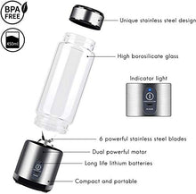 Load image into Gallery viewer, Portable Blender, Stainless Steel and Glass Body, Electric Juicer Cup Personal Size with USB Rechargeable, Mini Juice Mixer for Shakes Smoothies Home Outdoor
