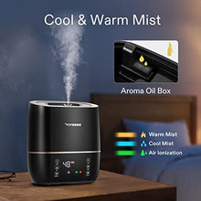 Load image into Gallery viewer, VIVOSUN 2-in-1 Warm and Cool Mist Humidifier, 5L Indoor Ultrasonic Air Humidifier with Essential Oil Tray for Bedrooms, Plants, Offices and Babies