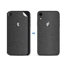 Load image into Gallery viewer, IPG for iPhone XR Decorative Carbon Fiber Vinyl Back Protector Anti Scratch Skin Guard - 3D Surface - Bubble -Free Easy to Install (Dark Brushed Aluminum)