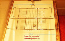 Load image into Gallery viewer, Magionline Brass Over Bathtub Racks Expandable Bath Caddy for The Elegant Tub Chrome Polished