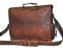 Load image into Gallery viewer, Handmadecraft ABB 18 Inch Vintage Handmade Leather Messenger Bag for Laptop Briefcase Satchel Bag