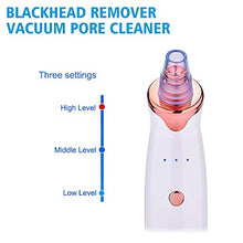 Load image into Gallery viewer, Blackhead Vacuum Remover Pore Vacuum for face Electric Facial Acne Vacume Suction Cleanser Extractor .The device is Rechargeable and with 5 Probes for our blackheads dead skin cells dirt excess oil