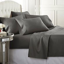 Load image into Gallery viewer, 6 Piece Hotel Luxury Soft 1800 Series Premium Bed Sheets Set, Deep Pockets, Hypoallergenic, Wrinkle & Fade Resistant Bedding Set(Queen, Gray)