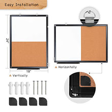 Load image into Gallery viewer, Combination White Board & Bulletin Cork Board 24 x 18 Whiteboard Magnetic, Combo Dry Erase Board with Black Aluminum Frame Hanging Message Board Wall Mounted for Homeschooling, Office, Classroom