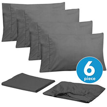 Load image into Gallery viewer, Sweet Home Collection Queen Sheets-6 Piece 1500 Thread Count Fine Brushed Microfiber Deep Pocket Set-EXTRA PILLOW CASES, VALUE, Gray